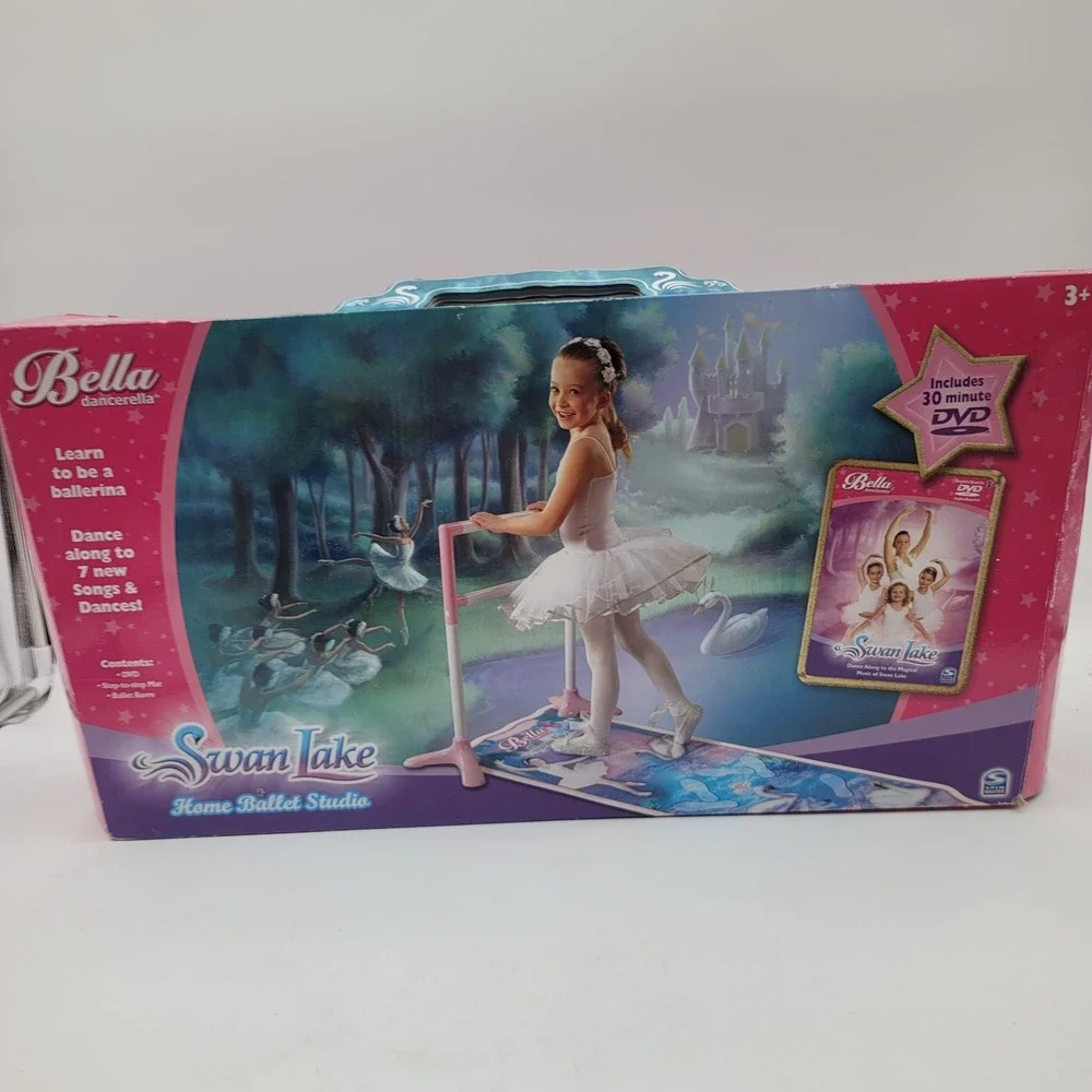 Bella Dancerella Swan Lake Home Ballet Studio with Barre Mat and DVD Pink Kids